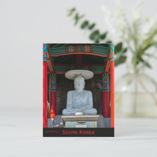 Standbeeld van Bhuda in Busan, Zuid-Korea Briefkaart (Staand voorkant)