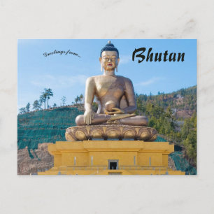 Standbeeld van Boeddha Dordenma in Bhutan Briefkaart