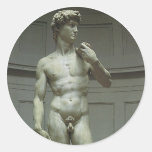 Standbeeld van David door Michelangelo Ronde Sticker