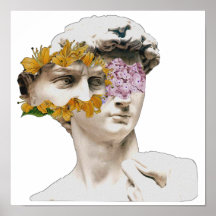 standbeeld van David Michelangelo Floral Poster