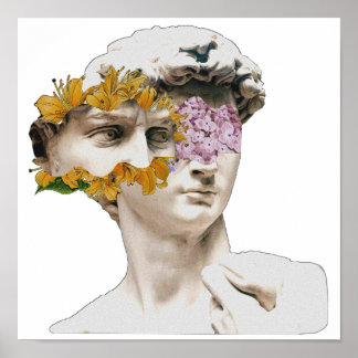 standbeeld van David Michelangelo Floral Poster