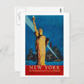  standbeeld van de stad New York Briefkaart (Voorkant / Achterkant)