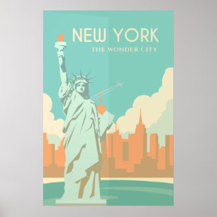  standbeeld van de stad New York Poster