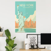 standbeeld van de stad New York Poster (Thuiskantoor)