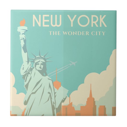  standbeeld van de stad New York Tegeltje (Voorkant)