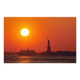 Standbeeld van de Vrijheid, New York Harbor, NY, V Foto Afdruk