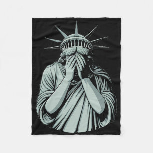 Standbeeld van de Vrijheid Treurig Amerika Fleece Deken