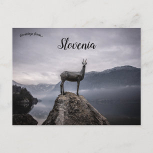 Standbeeld van Goldhhorn Meer Bohinj Slovenië Briefkaart