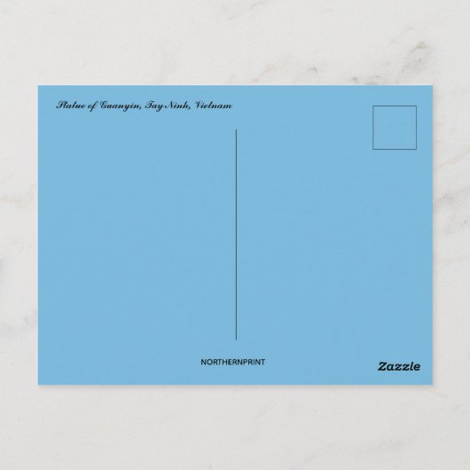 Standbeeld van Guanyin in Tay Ninh Vietnam Briefkaart (Achterkant)