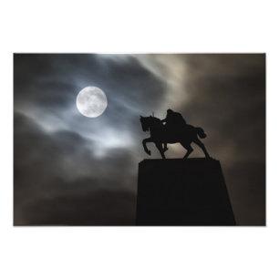 Standbeeld van Koning Kralja Tomislava in silhouet Foto Afdruk