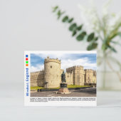 Standbeeld van Koningin Victoria buiten Windsor Ca Briefkaart (Staand voorkant)