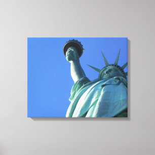 STANDBEELD VAN LIBERTY OMWIKKELD CANVAS AFDRUK