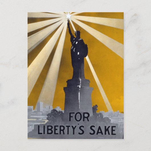 Standbeeld van Liberty Torch & US Navy Tweede Were Briefkaart (Voorkant)