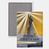 Standbeeld van Liberty Torch & US Navy Tweede Were Magneet (Voorkant / Achterkant)