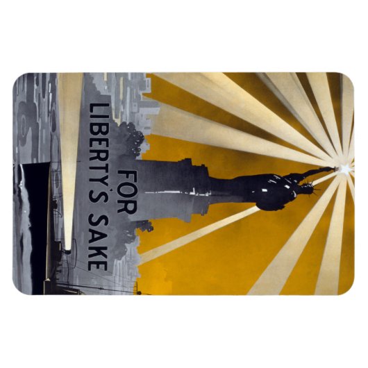 Standbeeld van Liberty Torch & US Navy Tweede Were Magneet (Horizontaal)