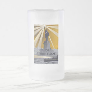 Standbeeld van Liberty Torch & US Navy Tweede Were Matglas Bierpul