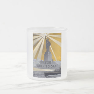 Standbeeld van Liberty Torch & US Navy Tweede Were Matglas Koffiemok