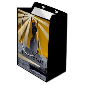 Standbeeld van Liberty Torch & US Navy Tweede Were Medium Cadeauzakje (Achterkant Gekanteld)