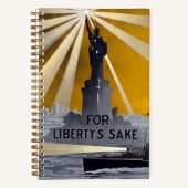 Standbeeld van Liberty Torch & US Navy Tweede Were Notitieboek (Voorkant)