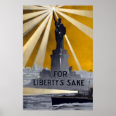 Standbeeld van Liberty Torch & US Navy Tweede Were Poster (Voorkant)