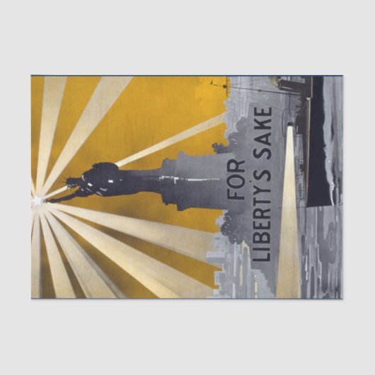 Standbeeld van Liberty Torch & US Navy Tweede Were Tissuepapier (Voorkant)