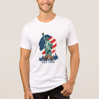 Standbeeld van Liberty USA Vlag Vintage New York T Tri-Blend Shirt