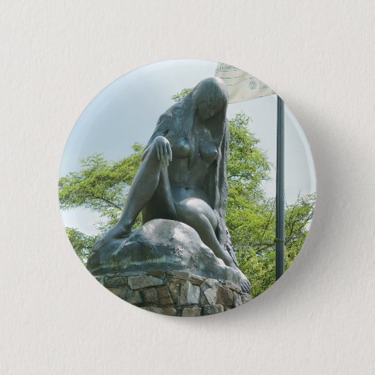 Standbeeld van Lorelei Ronde Button 5,7 Cm (Voorkant)