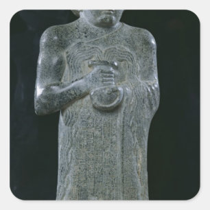 standbeeld van prins Gudea, c.2150 BC Vierkante Sticker