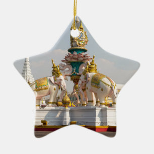 Standbeeld van roze olifanten Bangkok Thailand Keramisch Ornament