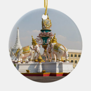 Standbeeld van roze olifanten Bangkok Thailand Keramisch Ornament