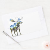 standbeeld van Silver Moose Rechthoekige Sticker (Envelop)
