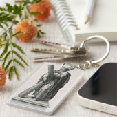 Standbeeld van Sint-Andreas Apostel met kruis Sleutelhanger (Voorkant Rechts)