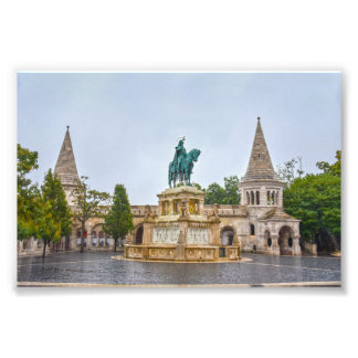 Standbeeld van Sint-Stefanus, Boedapest, Hongarije Foto Afdruk