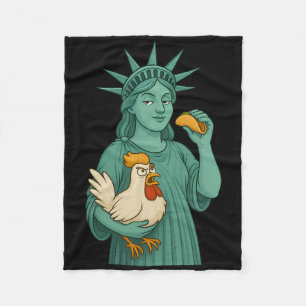 Standbeeld Van Vrijheid Kip Taco Trump Altijd Kip Fleece Deken