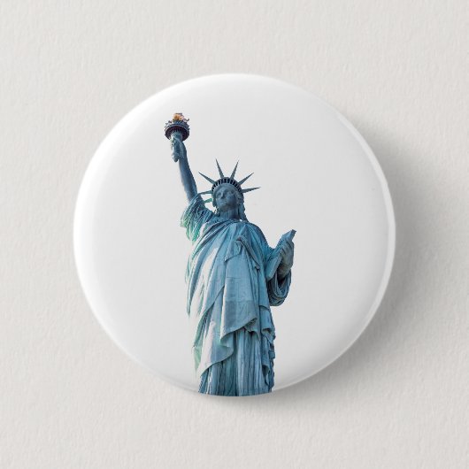 Standbeeld van vrijheid ronde button 5,7 cm (Voorkant)