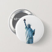Standbeeld van vrijheid ronde button 5,7 cm (Voorkant /achterkant)