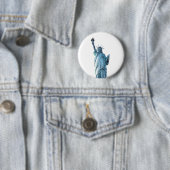 Standbeeld van vrijheid ronde button 5,7 cm (In situ)