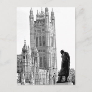 standbeeld van Winston Churchill in Londen Briefkaart