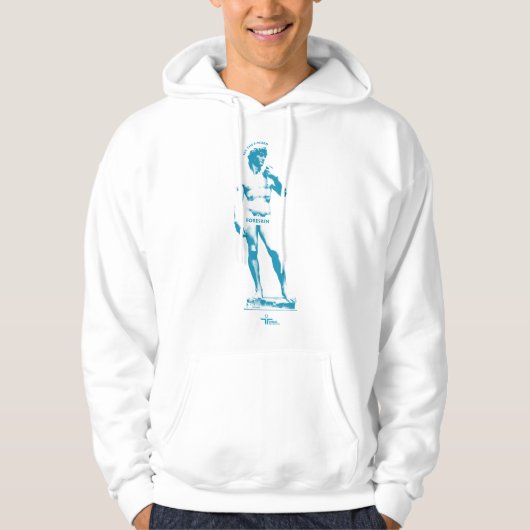 Standbeeld: Zeg het F-woord — Blauwe afdruk Hoodie (Voorkant)