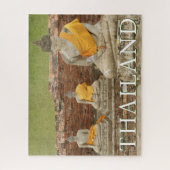 Standbeelden van zittende Boeddha's | Ayutthaya, T Legpuzzel (Verticaal)