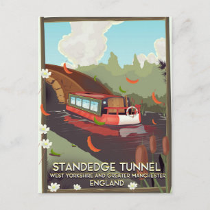 Standedge tunnel UK kanaal reisposter. Briefkaart