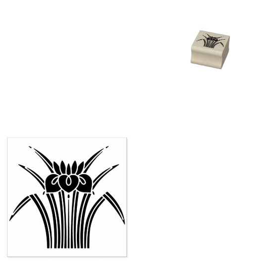 Standing iris / 立ち杜若 	rubberstempel (Gestempeld)