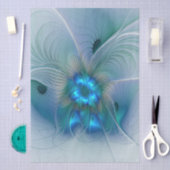 Standing Ovations, Abstract Blue Turquoise Fractal Tissuepapier (Craft)