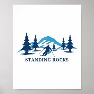 Standing Rocks Wisconsin Ski Resort Skiër _ Poster