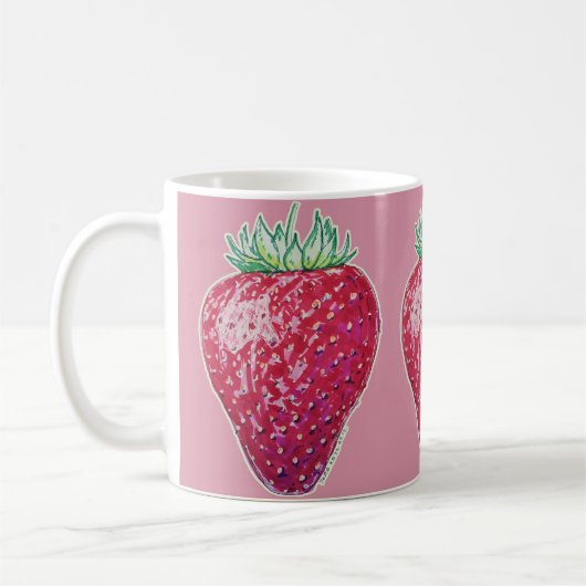 Standing Strawberry Koffiemok (Links)