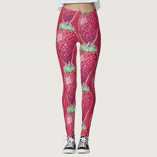 Standing Strawberry Leggings (Voorkant)