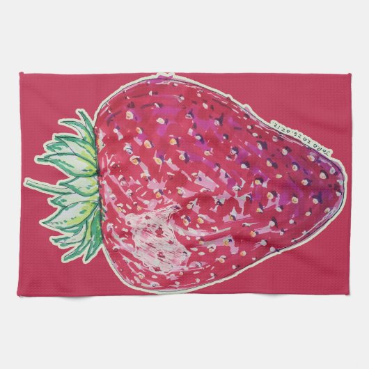 Standing Strawberry Theedoek (Horizontaal)