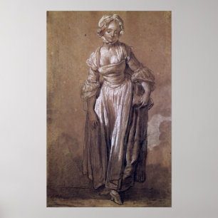 Standing Young Girl Poster