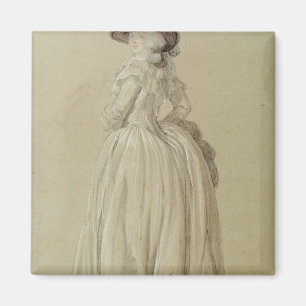 Standing Young Woman Magneet