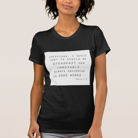 standvastig onbeweeglijk mosiah lds schriftuur t-shirt (Voorkant)